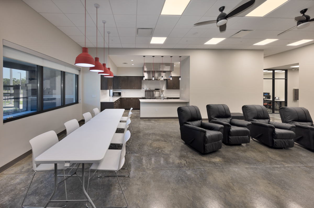 Interior living area view of the Fire and Rescue Station 17 Fort Myers, FL.